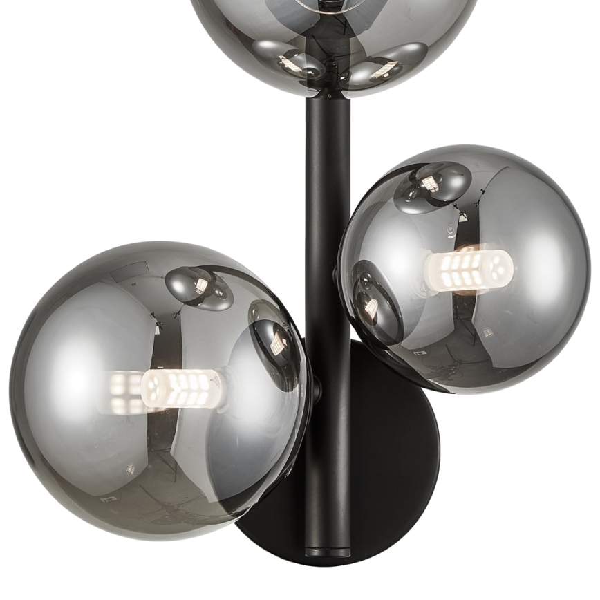 Vägglampa MILA 3xG9/9W/230V svart/grå
