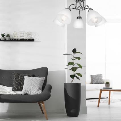 Vägglampa  MIRANDA 1xE27/60W/230V skinande krom