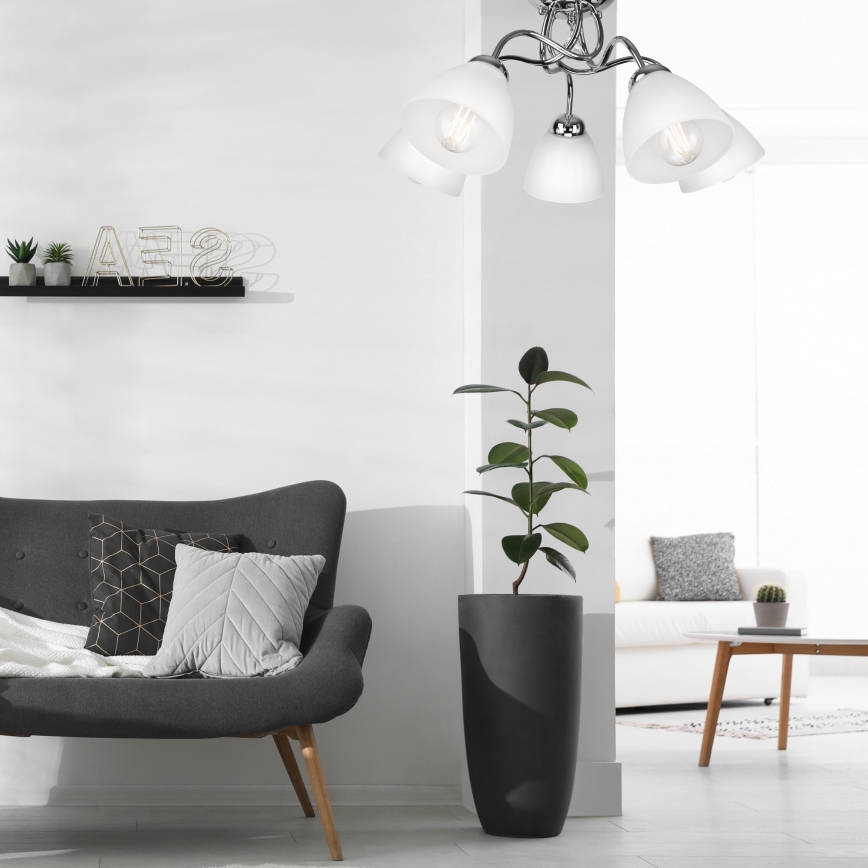 Vägglampa  MIRANDA 1xE27/60W/230V skinande krom