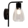 Vägglampa MOLDO 1xE27/40W/230V svart/genomskinlig