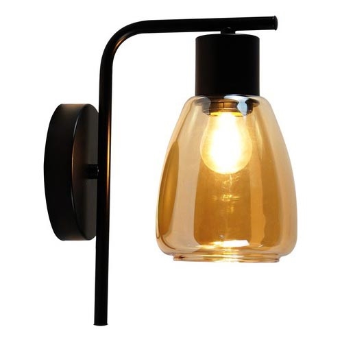 Vägglampa MOLDO 1xE27/40W/230V svart/rökig beige