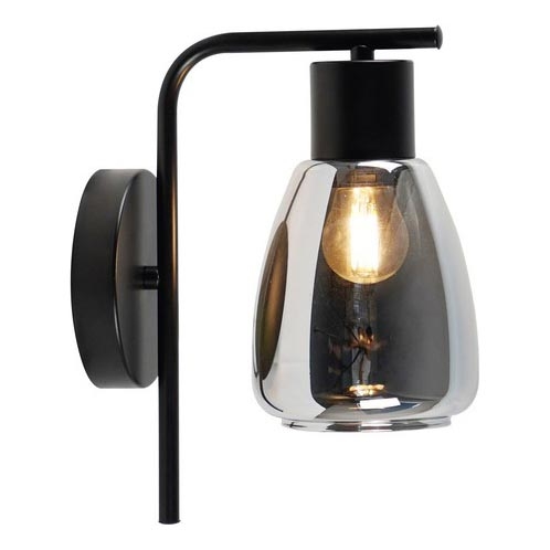 Vägglampa MOLDO 1xE27/40W/230V svart/rökig svart
