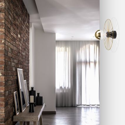 Vägglampa MONTANA 1xE27/15W/230V diameter 30 cm guld