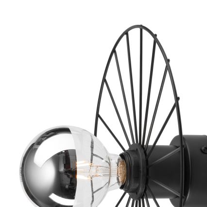 Vägglampa MONTANA 1xE27/15W/230V diameter 30 cm svart