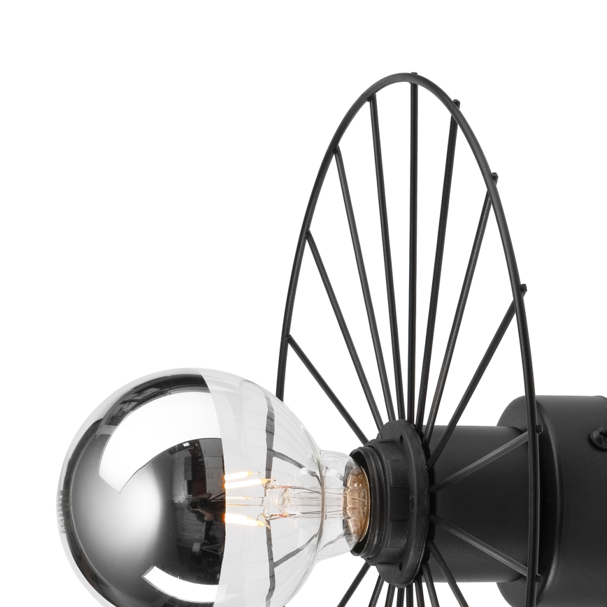 Vägglampa MONTANA 1xE27/15W/230V diameter 30 cm svart