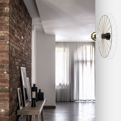 Vägglampa MONTANA 1xE27/15W/230V diameter 45 cm guld