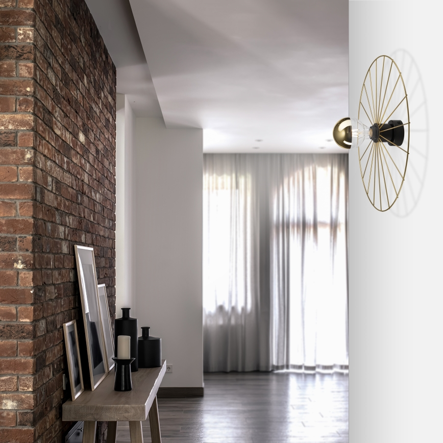 Vägglampa MONTANA 1xE27/15W/230V diameter 45 cm guld