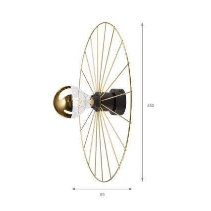 Vägglampa MONTANA 1xE27/15W/230V diameter 45 cm guld