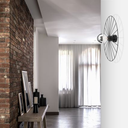 Vägglampa MONTANA 1xE27/15W/230V diameter 45 cm svart
