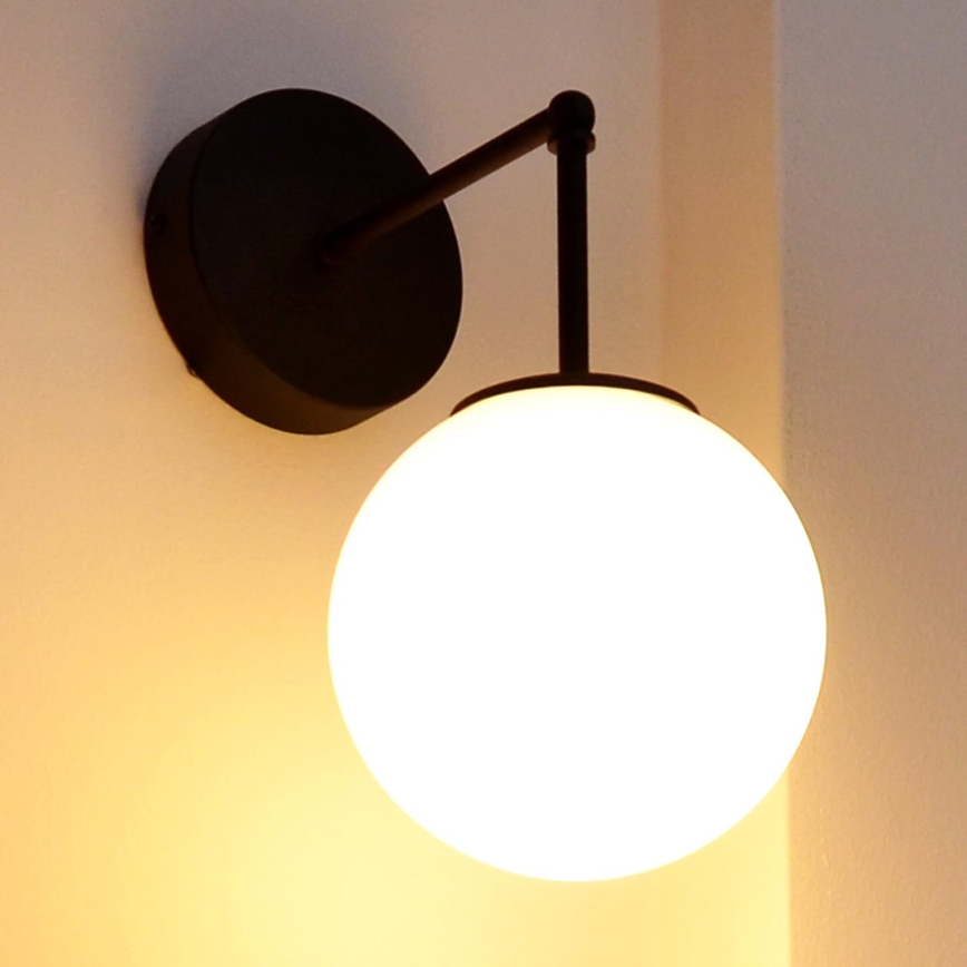 Vägglampa MOON 1xE27/15W/230V svart