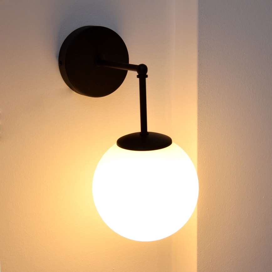 Vägglampa MOON 1xE27/15W/230V svart