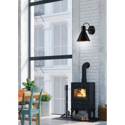 Vägglampa MORE 1xE27/40W/230V svart