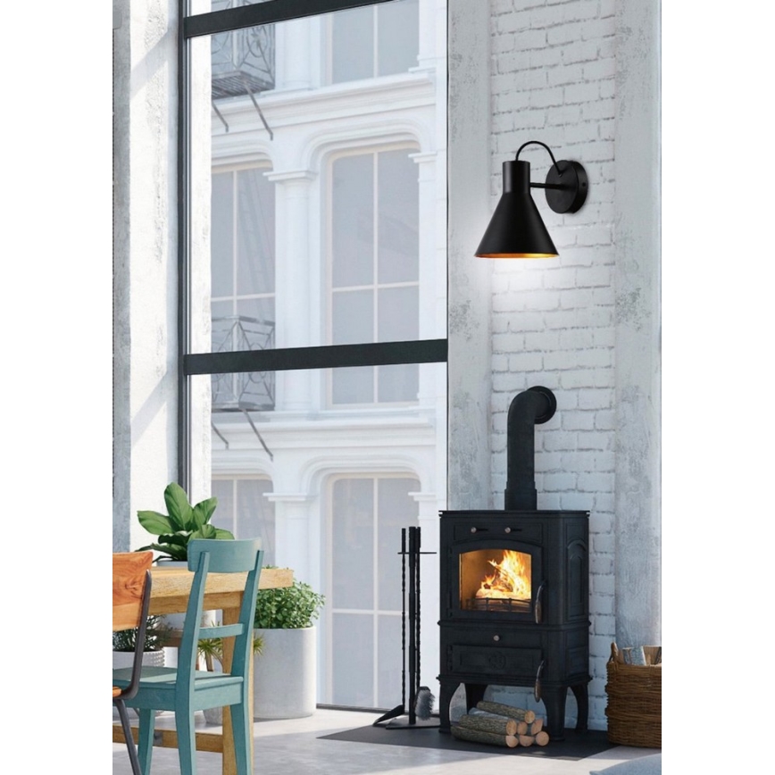 Vägglampa MORE 1xE27/40W/230V svart