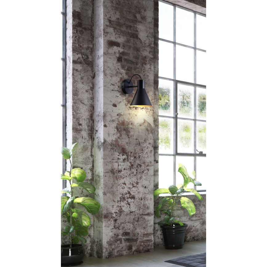 Vägglampa MORE 1xE27/40W/230V svart