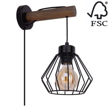 Vägglampa MUG 1xE27/15W/230V valnöt - FSC-certifierad