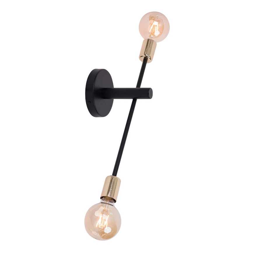 Vägglampa  ONYX 2xE27/60W/230V svart /gyllene