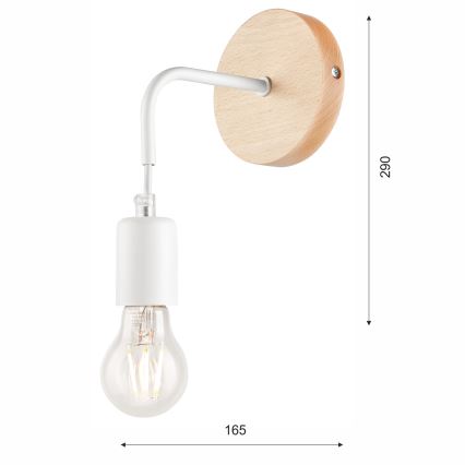 Vägglampa ORAZIO 1xE27/60W/230V bok - FSC certifierade