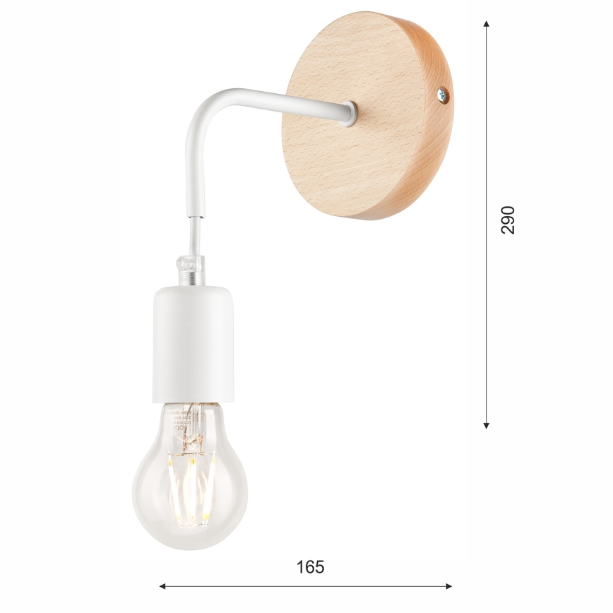 Vägglampa ORAZIO 1xE27/60W/230V bok - FSC certifierade