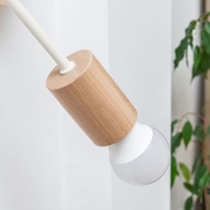 Vägglampa OXFORD 1xE27/15W/230V furu/krämfärgad
