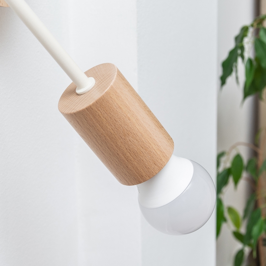 Vägglampa OXFORD 1xE27/15W/230V furu/krämfärgad