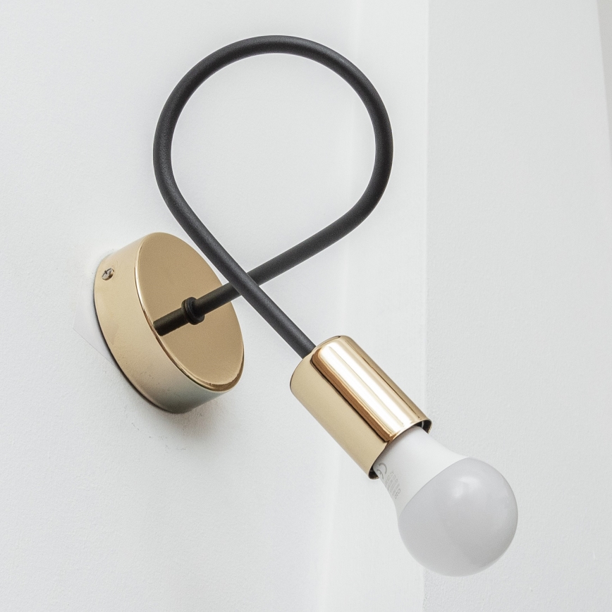 Vägglampa OXFORD 1xE27/15W/230V guld/svart