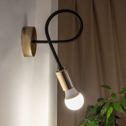 Vägglampa OXFORD 1xE27/15W/230V guld/svart
