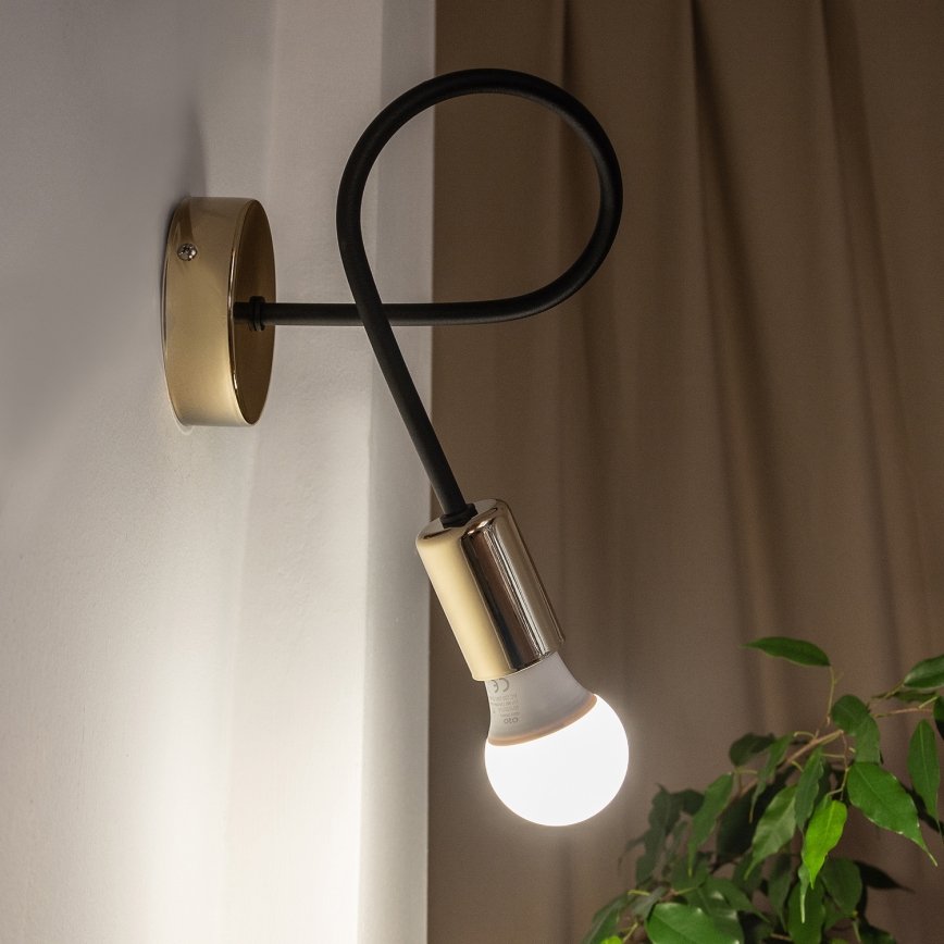 Vägglampa OXFORD 1xE27/15W/230V guld/svart