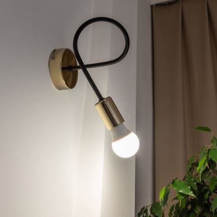 Vägglampa OXFORD 1xE27/15W/230V guld/svart