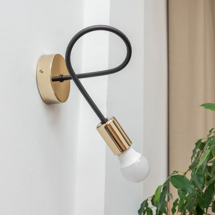 Vägglampa OXFORD 1xE27/15W/230V guld/svart
