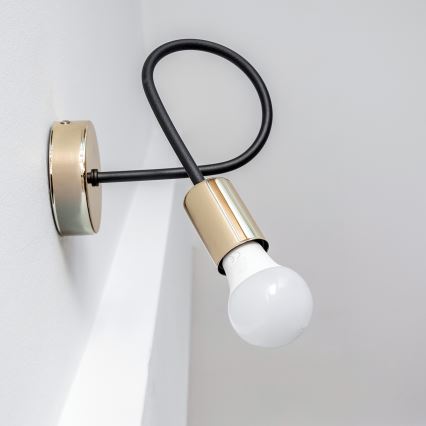 Vägglampa OXFORD 1xE27/15W/230V guld/svart