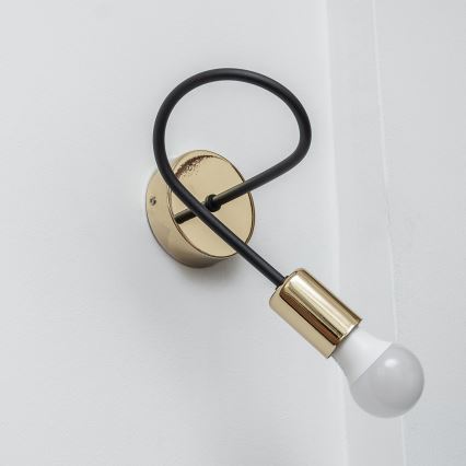 Vägglampa OXFORD 1xE27/15W/230V guld/svart