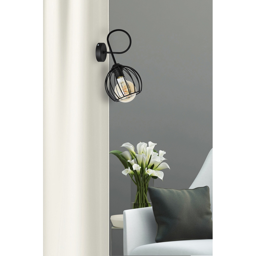 Vägglampa  OXFORD 1xE27/15W/230V svart 