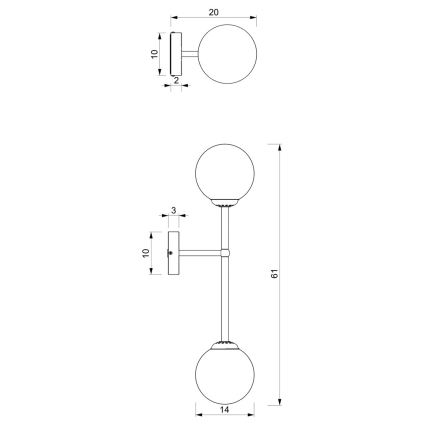 Vägglampa  POP 2xE14/40W/230V