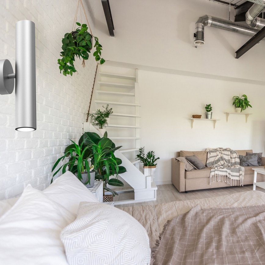 Vägglampa RAITO 2xGU10/8W/230V silver