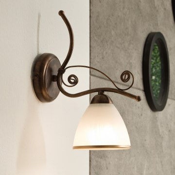 Vägglampa RETRO II 1xE27/60W/230V brons patina
