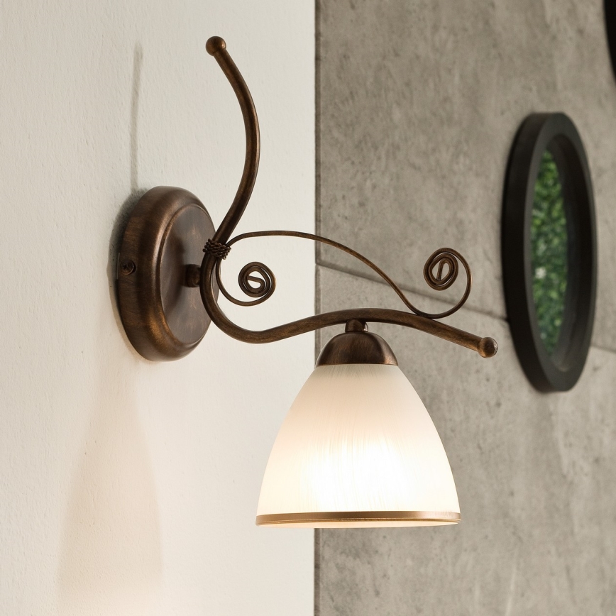 Vägglampa RETRO II 1xE27/60W/230V brons patina
