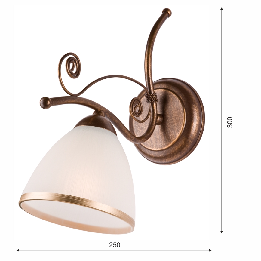 Vägglampa RETRO II 1xE27/60W/230V brons patina