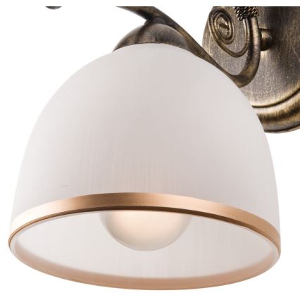 Vägglampa RETRO II 1xE27/60W/230V guld patina
