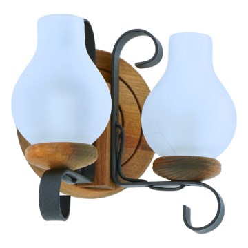 Vägglampa ROATA 2xE14/40W/230V bok - FSC certifierade