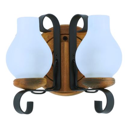 Vägglampa ROATA 2xE14/40W/230V bok - FSC certifierade