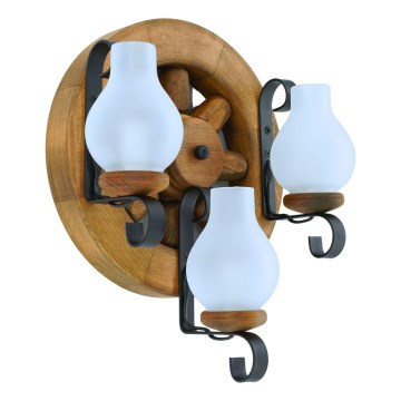Vägglampa ROATA 3xE14/40W/230V bok - FSC certifierade