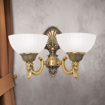 Vägglampa ROCCA 2xE27/60W/230V brons/vit