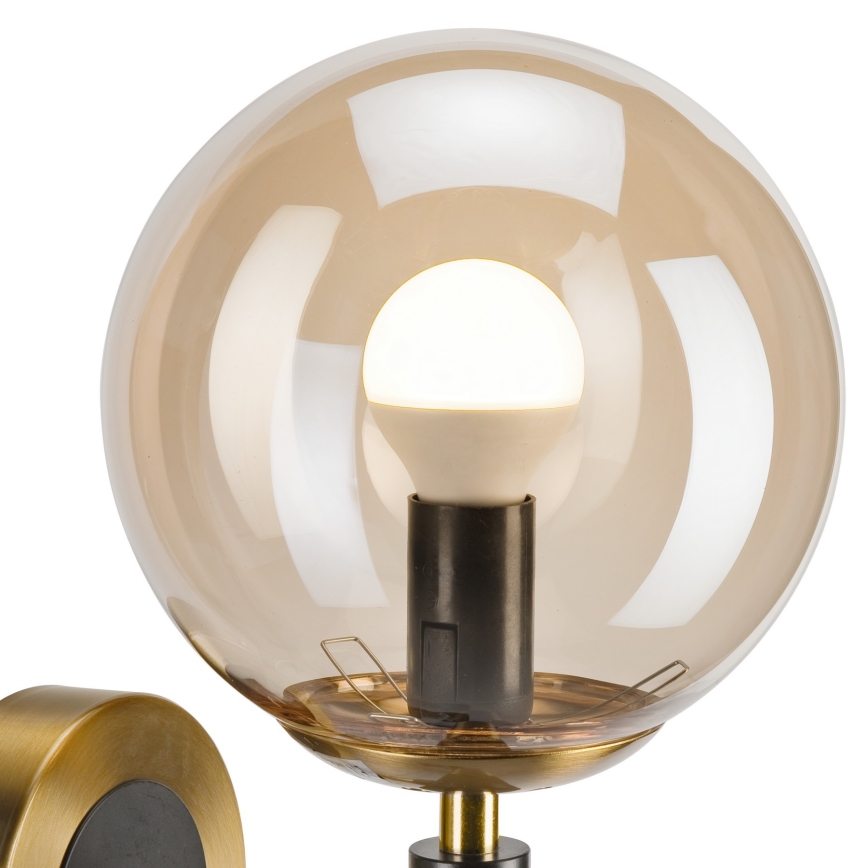 Vägglampa ROLLO 1xE14/5W/230V guld/rökig beige
