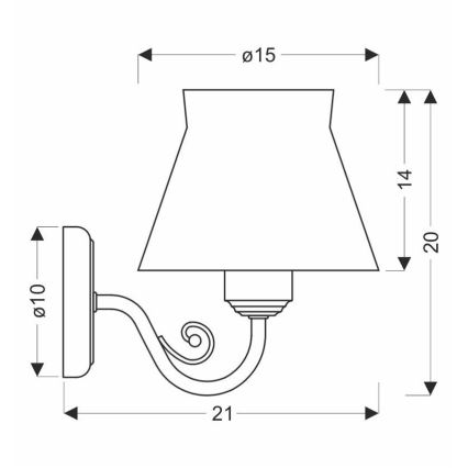 Vägglampa ROSSINI 1xE27/40W/230V