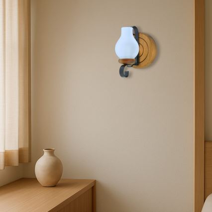 Vägglampa RUSTIC 1xE14/40W/230V bok