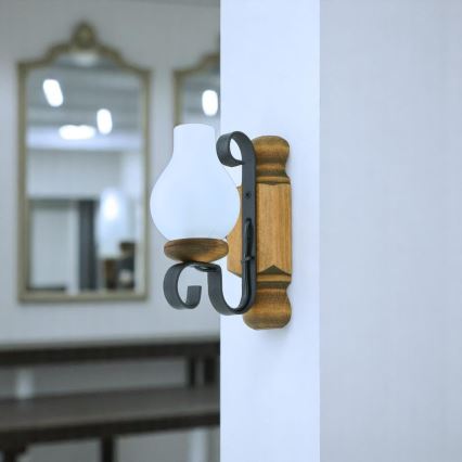 Vägglampa RUSTIC 1xE14/40W/230V bok