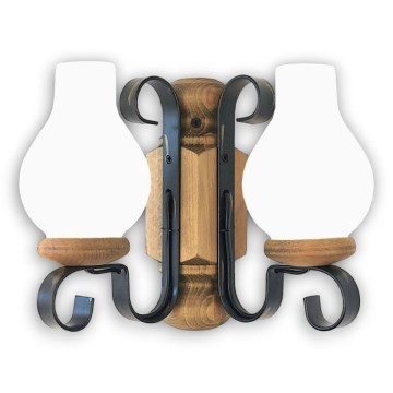 Vägglampa RUSTIC 2xE14/40W/230V bok - FSC certifierade