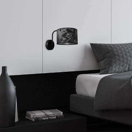 Vägglampa  SATINO 1xE27/60W/230V svart /grå