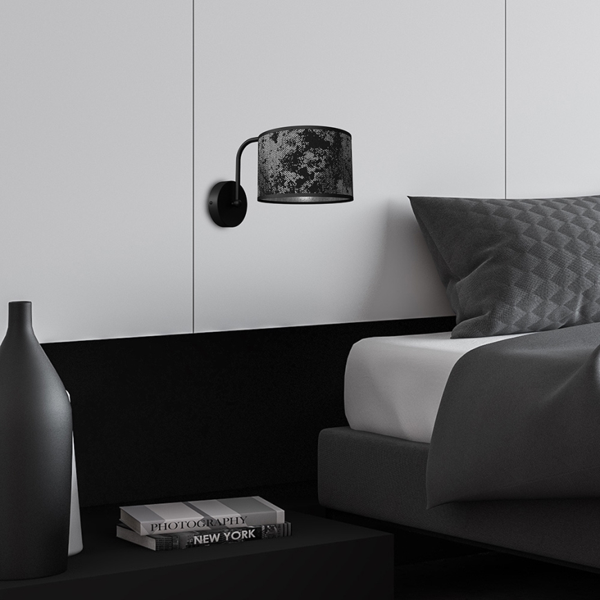 Vägglampa  SATINO 1xE27/60W/230V svart /grå
