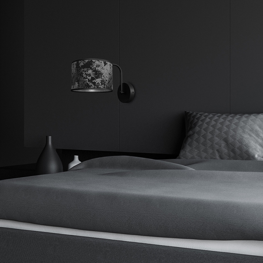 Vägglampa  SATINO 1xE27/60W/230V svart /grå